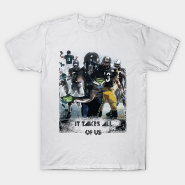 NFL Football Takes Us All T-Shirt by FasBytes